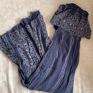 Flared pant off the shoulder jump suit